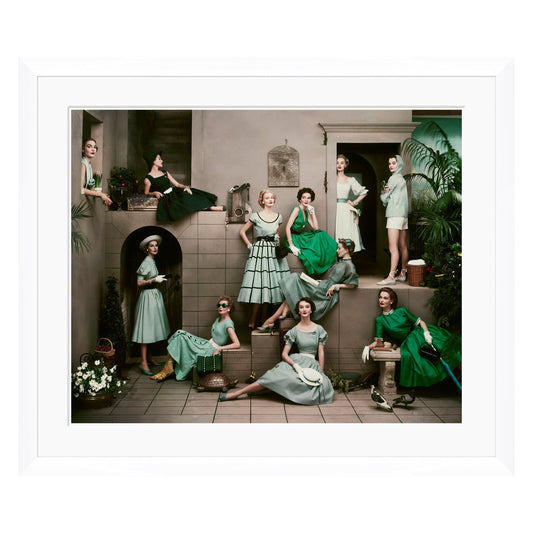 Collection Conde Nast, mannequins en robes vertes variées
