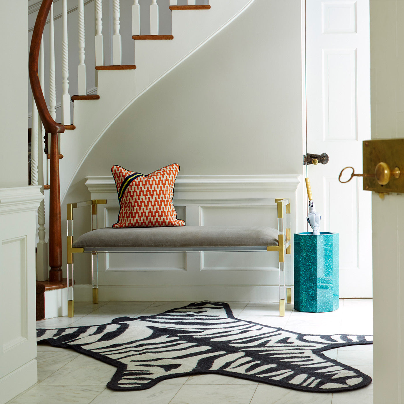 Tapis tissé plat zèbre