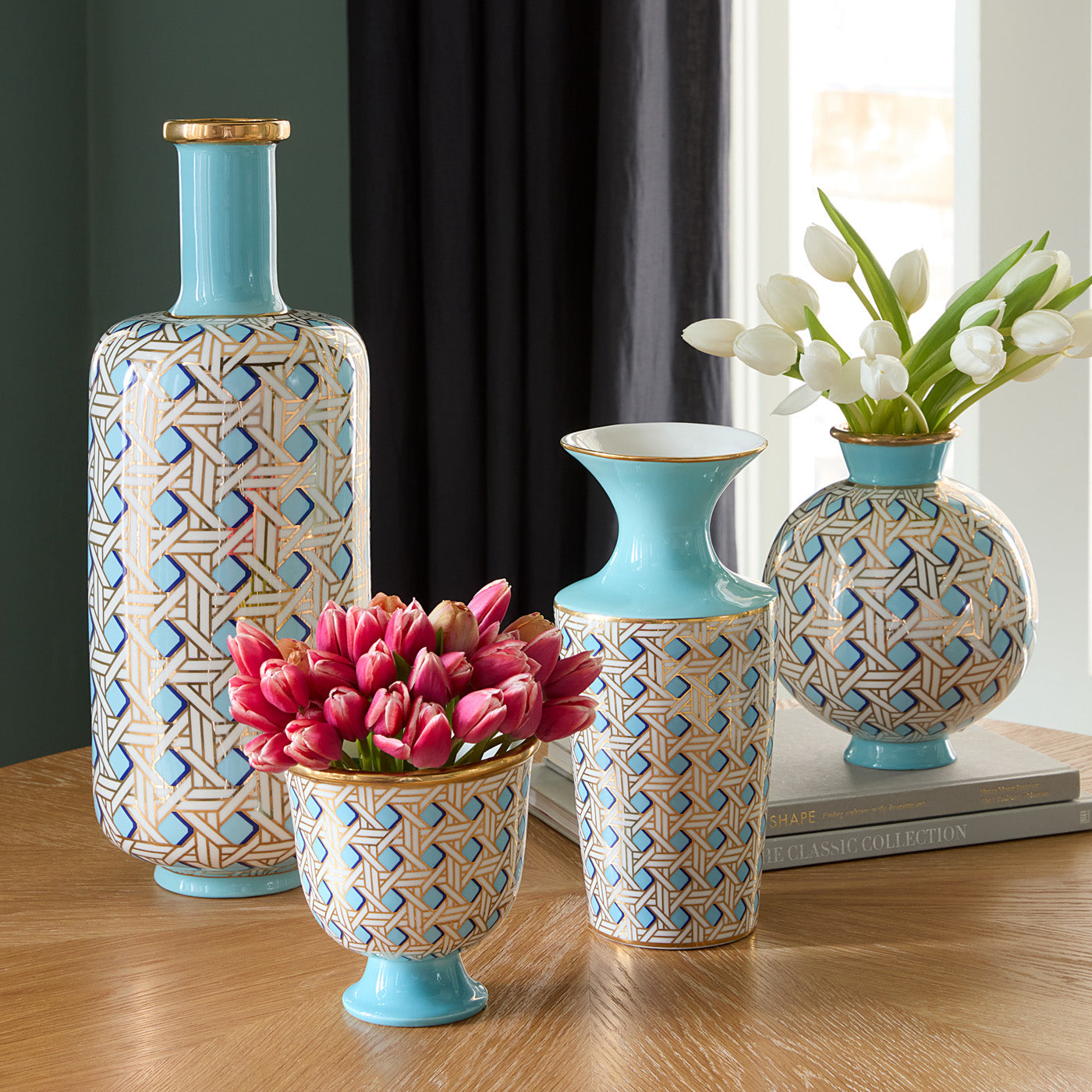 Vase manchette en panier tressé