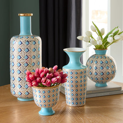 Vase manchette en panier tressé