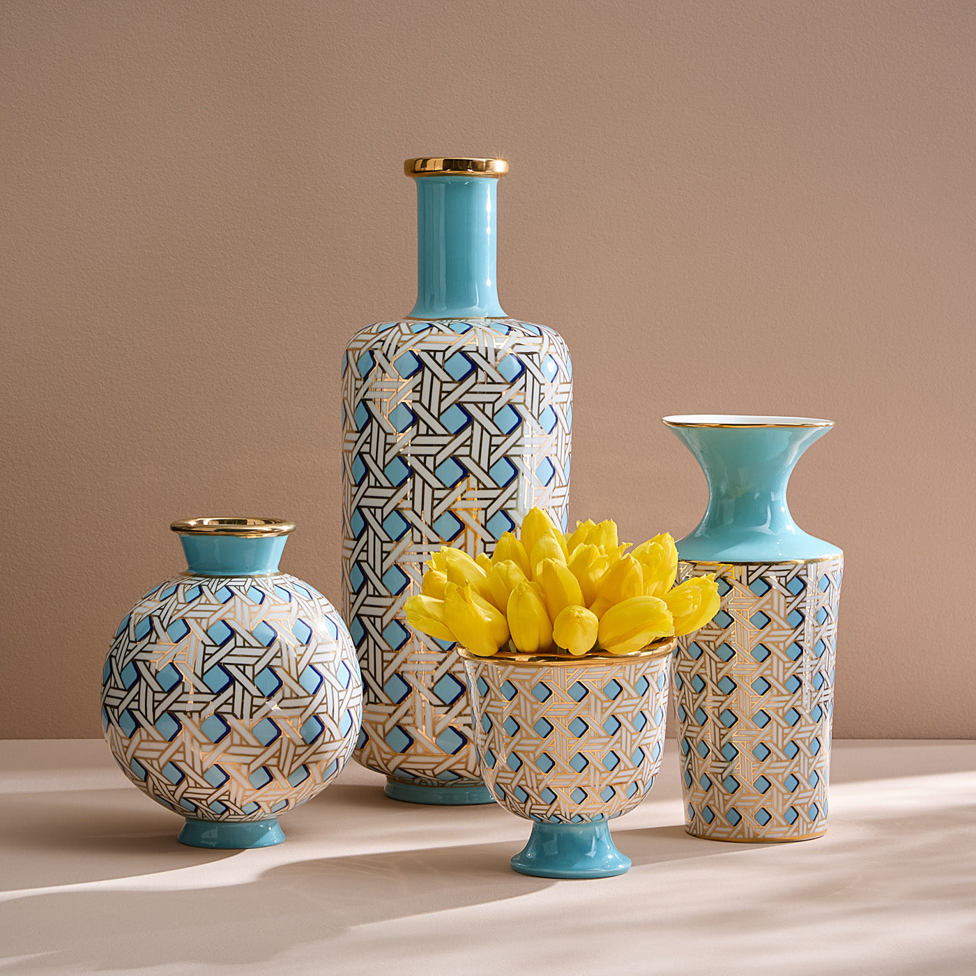 Vase manchette en panier tressé