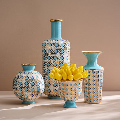 Vase manchette en panier tressé