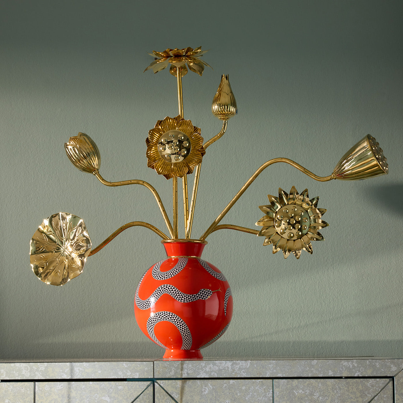 Bouquet de fleurs en laiton