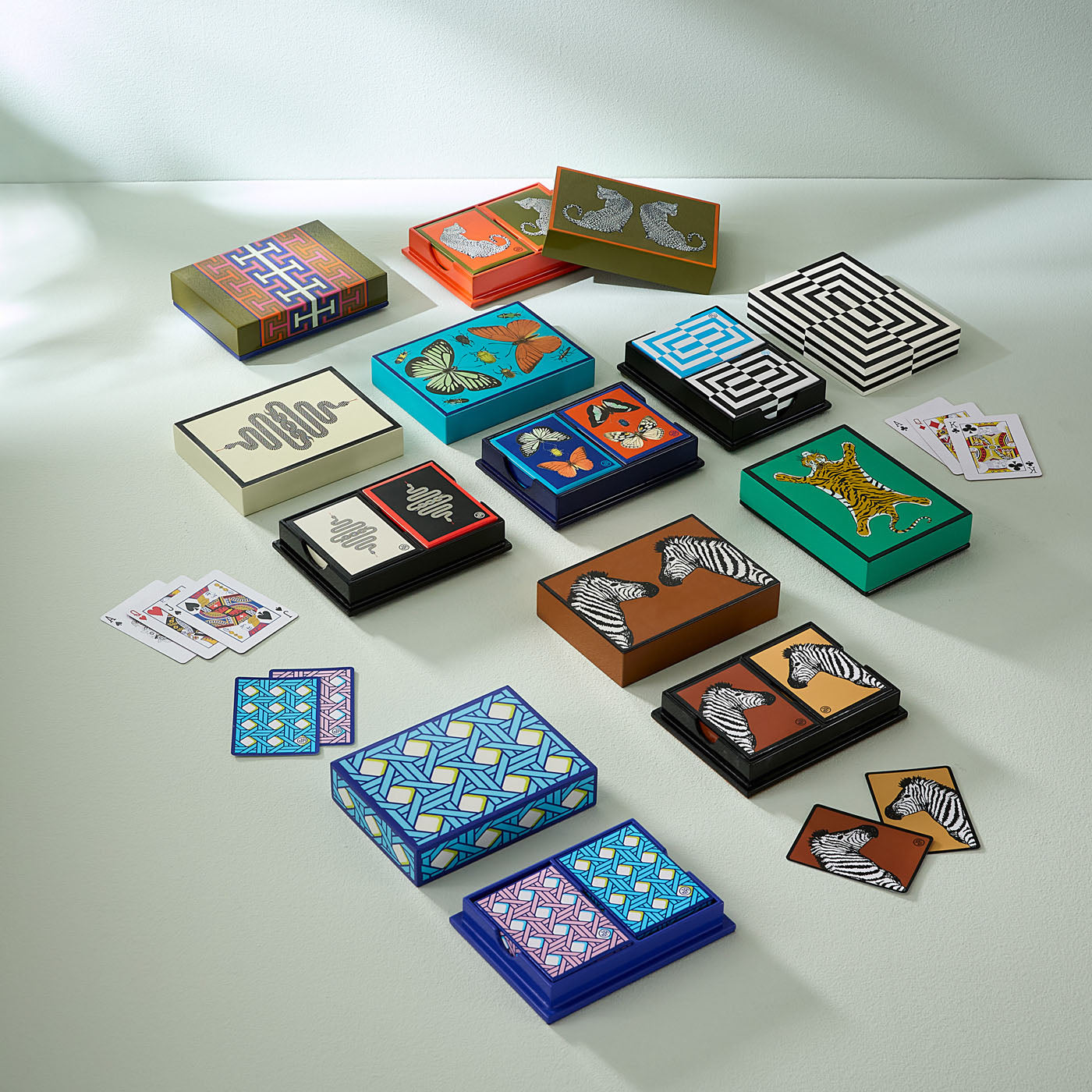 Ensemble de cartes laquées Basketweave