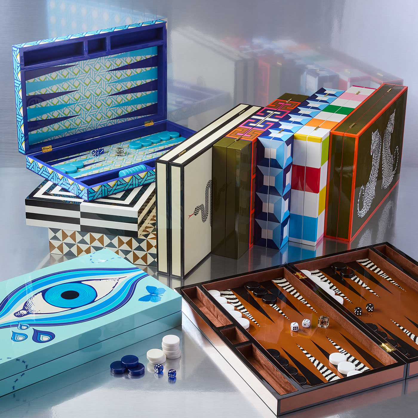 Jeu de backgammon en panier tressé