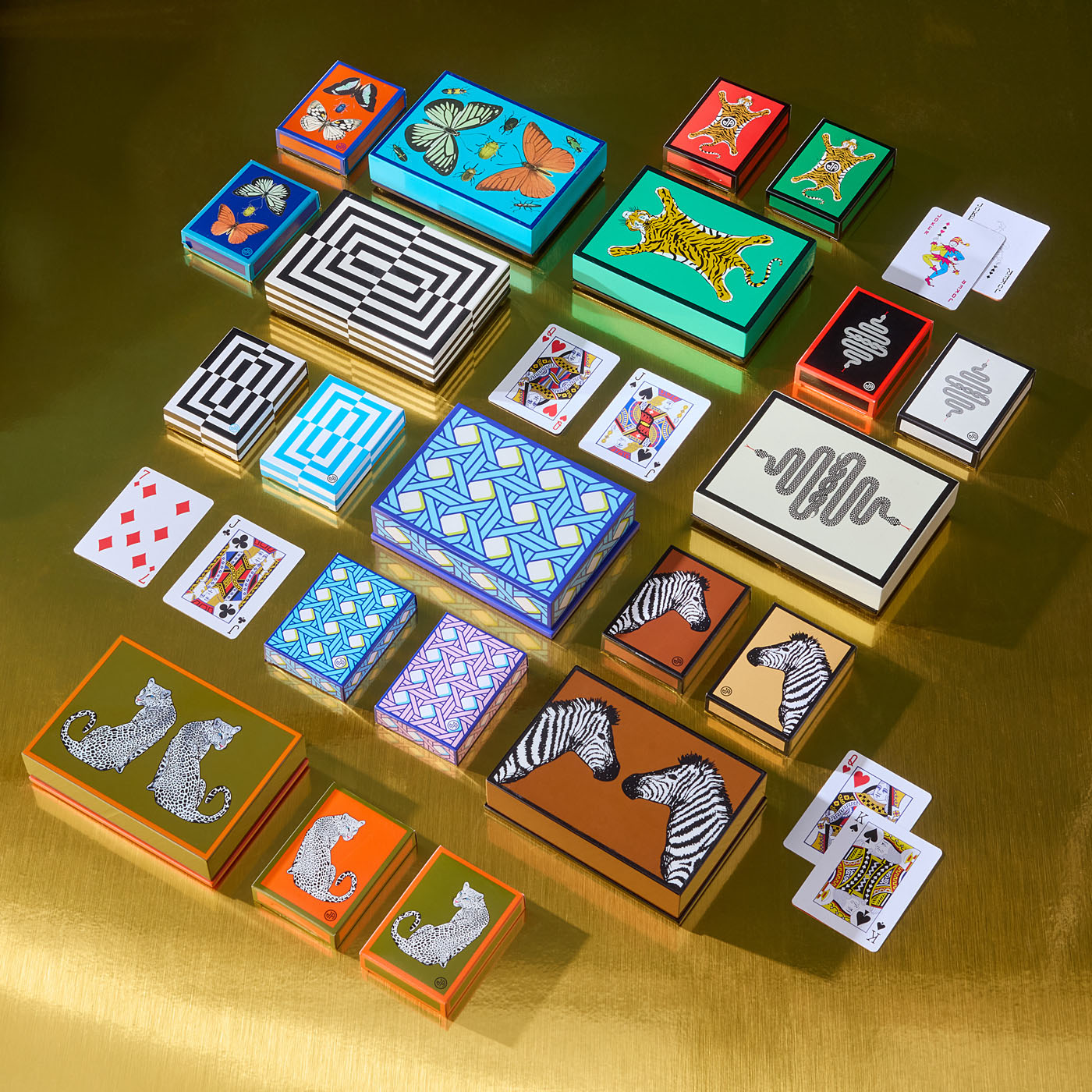 Ensemble de cartes laquées Basketweave