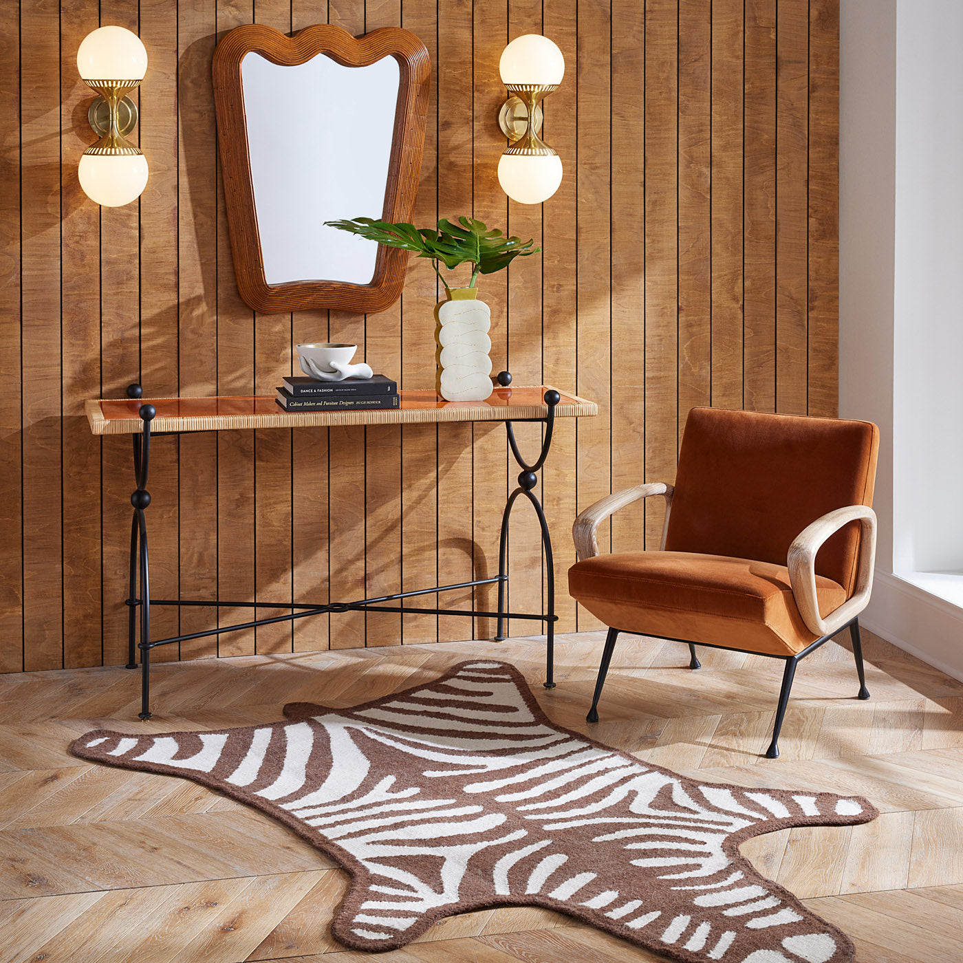 Tapis tissé plat zèbre