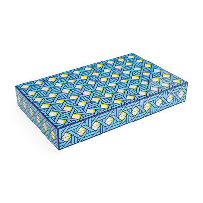 Jeu de backgammon en panier tressé