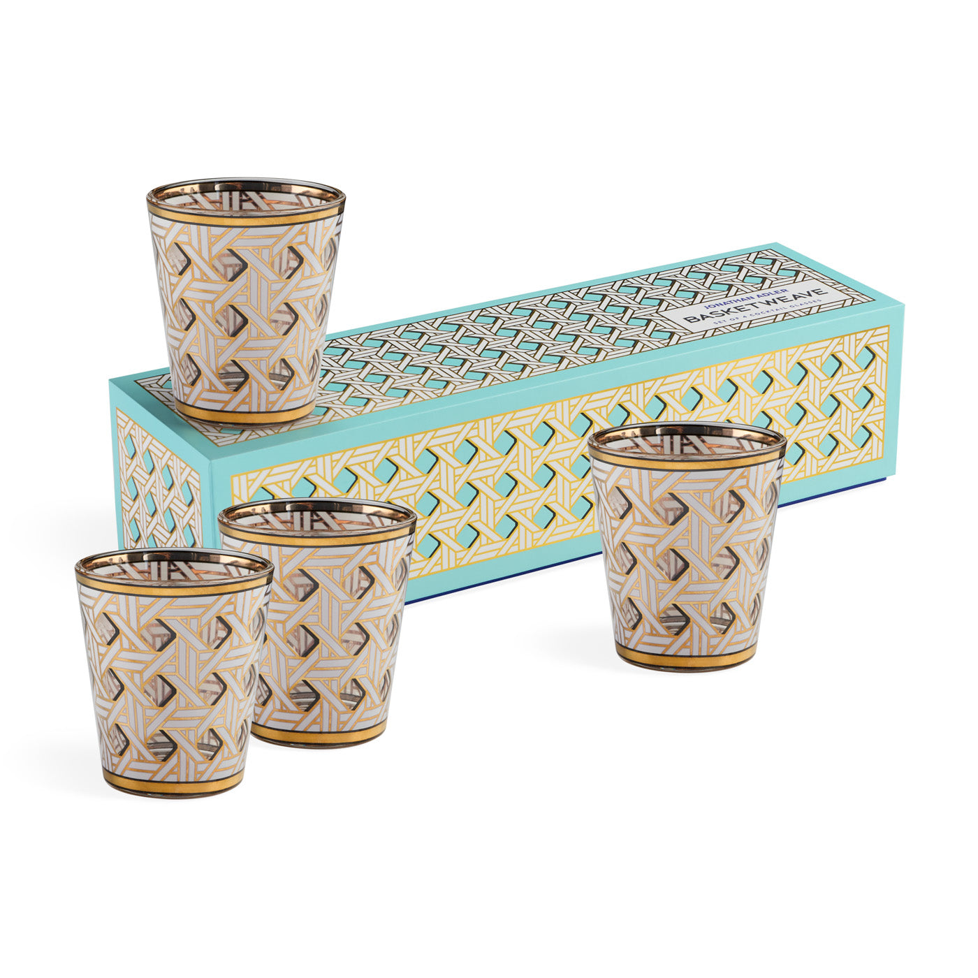 Service de verres en vannerie