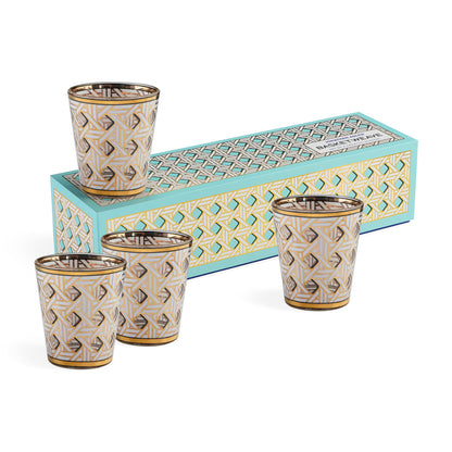 Service de verres en vannerie