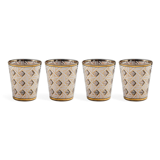 Service de verres en vannerie