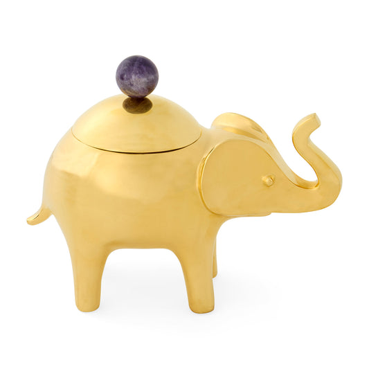 Boîte éléphant en laiton