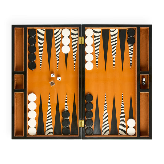 Jeu de backgammon zèbre