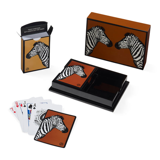 Coffret de cartes laquées Zèbres