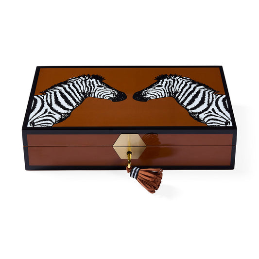 Coffret à bijoux en laque zébrée